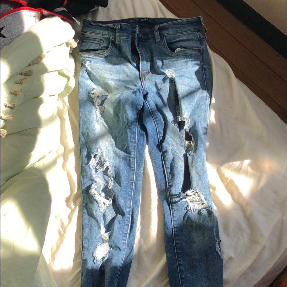 Ripped denim jeans